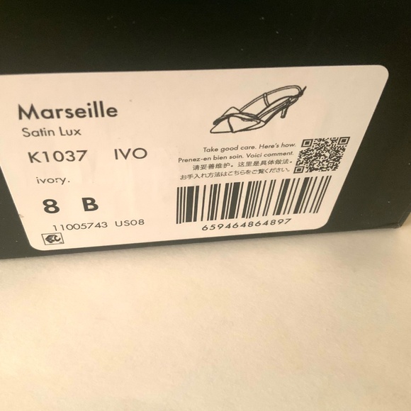 Kate Spade Marseille Ivory White Satin Bow Slingback Pumps Kitten Heel Shoes 8 - Picture 13 of 16